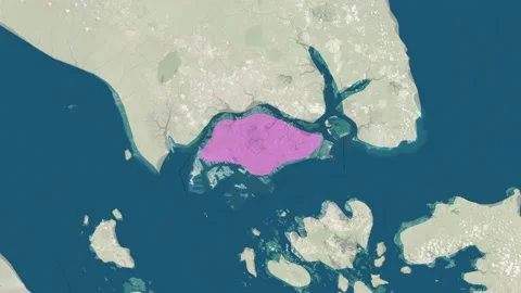 Zoom in to the map of singapore with text, textless Stock Footage 221525958