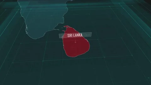 Zoom in to the map of Sri Lanka, with text and textless Stock Footage 301480999
