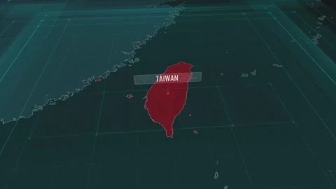 Zoom in to the map of Taiwan, with text and textless Stock Footage 301481127