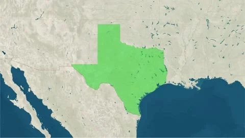 Zoom in to the map of Texas with text, t... | Stock Video | Pond5