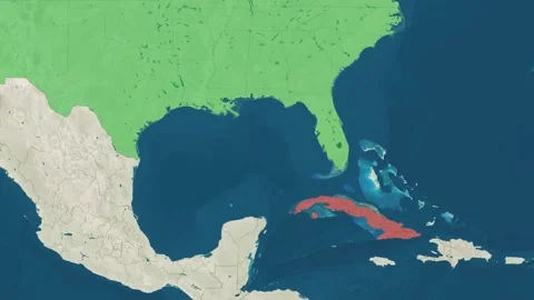 Zoom In To The Map Of USA And Cuba With Stock Video Pond5 Zoom Map Usa And Cuba Footage 203801718 Iconl
