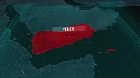 Zoom in to the map of Yemen, with text and textless Stock Footage 300908014