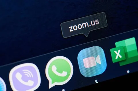 Zoom meeting program 스톡 사진
