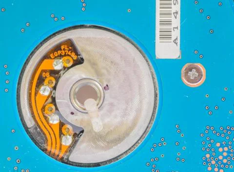 Zoom of mini Blue harddisk Stock Photos