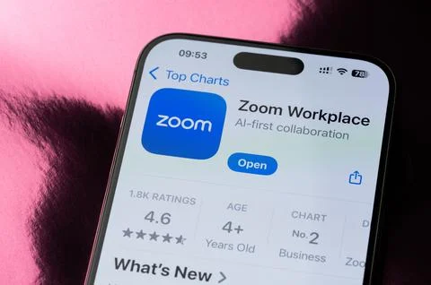 Zoom mobile application ranking Stock Photos