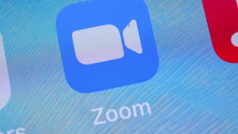 Zoom mobile phone app. Stock Footage 141598319
