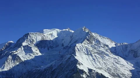 Zoom in on Mont Blanc, the highest mountain peak in Europe. Stock Footage 55867920