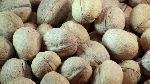 Zoom motion close-up view on walnuts Stock Footage 61216848