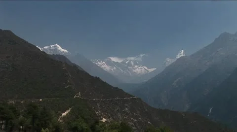 Zoom into Mount Everest in distance Video stock 22226941