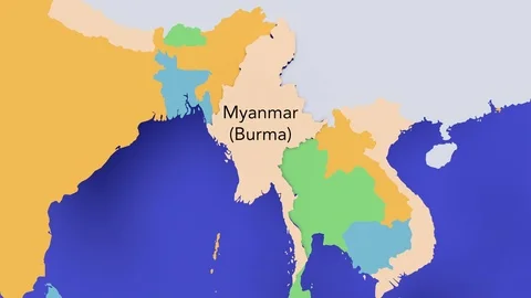 Zoom to Myanmar (Burma) on World Map 스톡 동영상 83617833