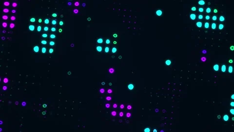 Zoom in Neon digital background with glowing blue and purple Stock Footage 264486517
