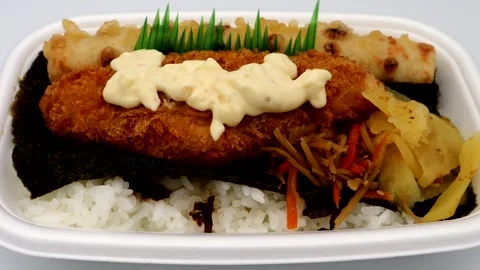 Zoom in on the nori bento Stock Footage 326091026