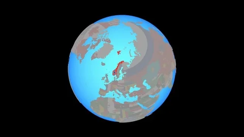 Zoom to Norway with flag on map Stock Footage 99816869