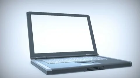Zoom into an opening laptop computer Video stock 8991589