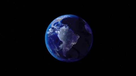 Zoom out of Argentina through clouds to see the Earth from space. Stock Footage 77278055