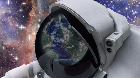 Zoom out to the astronaut in outer space Video stock 56952458