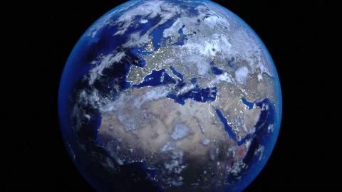 Zoom out of Austria through clouds to see the Earth from space. Stock Footage 133463822