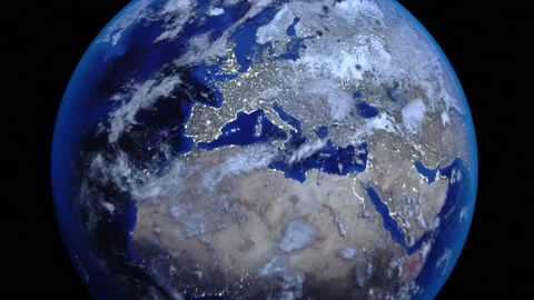 Zoom out of Belgium through clouds to see the Earth from space. Stock Footage 133463808