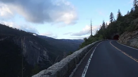 Zoom out: Big Oak Flat Road tunnel, Yosemite Stock Footage 241961257