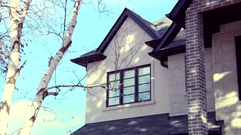 Zoom Out from a Black-Framed Window Video stock 347155840
