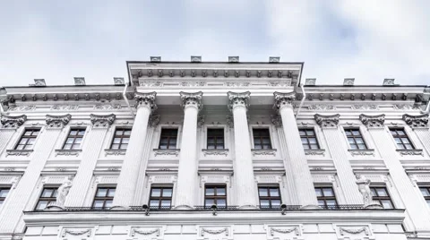 Zoom Out of Building in Time Lapse Stock Footage 49175424