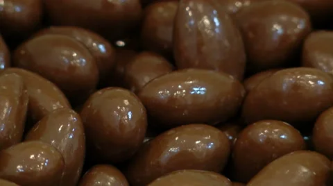 Zoom out of a bunch of chocolate sweets Stock Footage 55874712