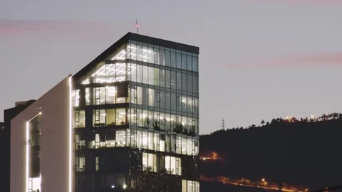 Zoom out busy office Window: Businessmen and Businesswomen Working in Offic.. Vídeo Stock 308173247