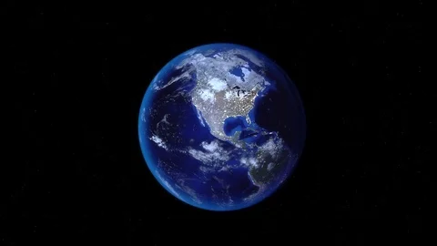 Zoom out of Canada through clouds to see the Earth from space. 스톡 동영상 77278076