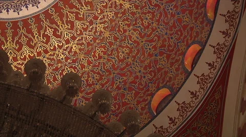 Zoom out ceiling Al-Amin mosque Stock Footage 58209732