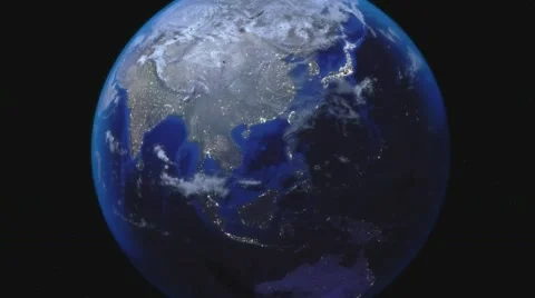 Zoom out of China through clouds to see the Earth from space. Stock Footage 64472679