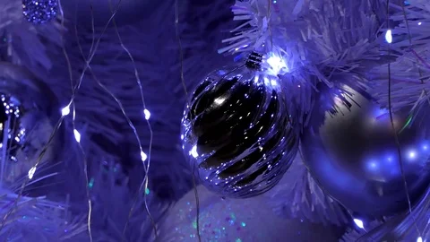 Zoom out of Christmas tree Stock Footage 83349076
