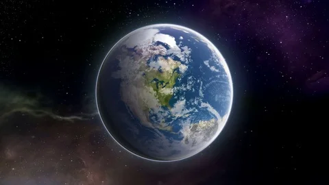 Zoom out from Earth. Includes Alpha Chanel. HD Stock Footage
