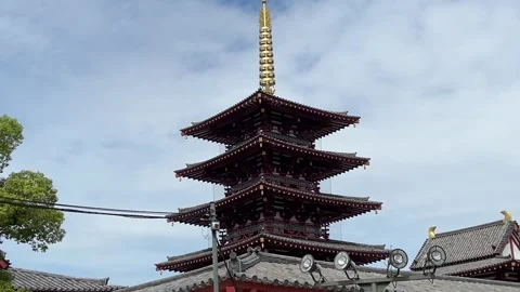 Zoom Out Effect on Japan Temple Stock Footage 251780384