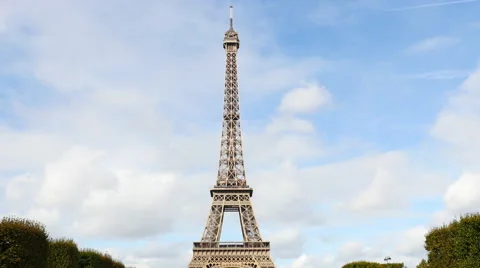 Zoom Out - The Eiffel Tower Daytime-  Paris France Stock Footage 62068105