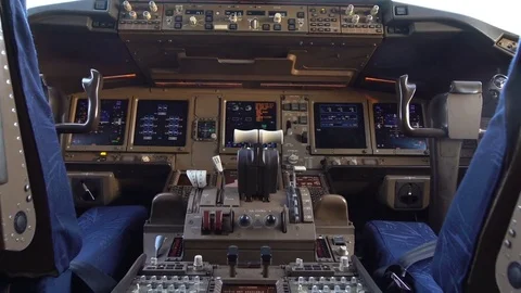 Zoom out empty cockpit Stock Footage 79603674