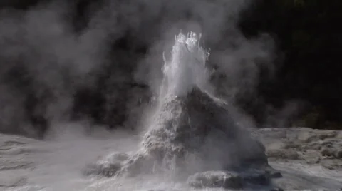 Zoom out of geyser erupting Stock Footage 2525196
