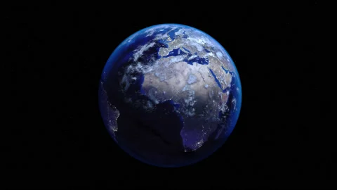 Zoom out of Ghana through clouds to see the Earth from space. Stock Footage 134032328