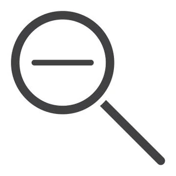 Zoom out glyph icon, web and mobile, magnifying Illustration
