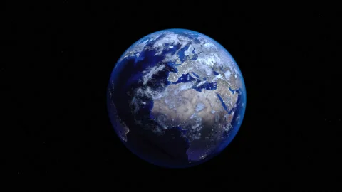 Zoom out of Iceland through clouds to see the Earth from space. 스톡 동영상 134065596