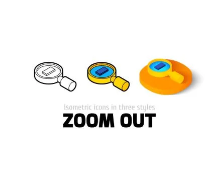 Zoom out icon in different style Stock Illustration