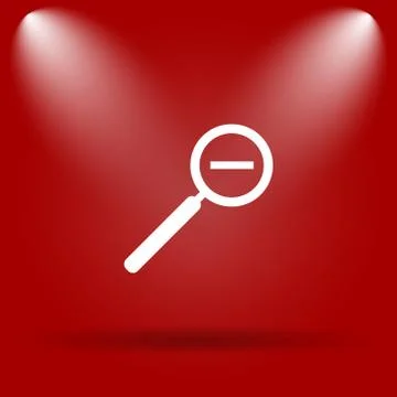 Zoom out icon. Flat icon on red background.. Stock Illustration
