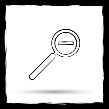Zoom out icon. Internet button on white background. Outline design imitating  스톡 일러스트