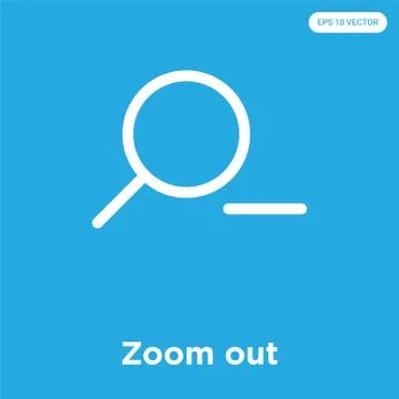 Zoom out icon isolated on blue background Ilustração Stock Gratuita