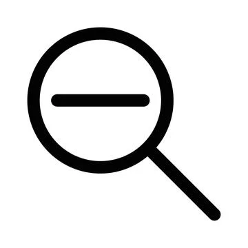 Zoom out icon linear logo mark in black and white Stock Illustration