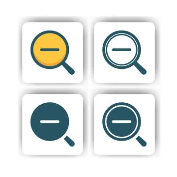 Zoom out icon  for mobile, web, and presentation with flat color vector illus Ilustración de archivo