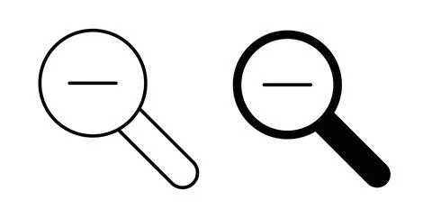 Zoom out icon symbol. Vector illustration pack in black color. Stock Illustration