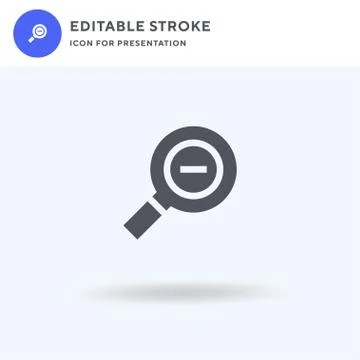 Zoom Out icon vector, filled flat sign, solid pictogram isolated on white, logo Ilustração Stock