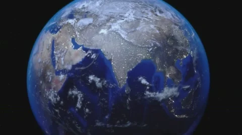 Zoom out of India through clouds to see the Earth from space. Stock Footage 64472719