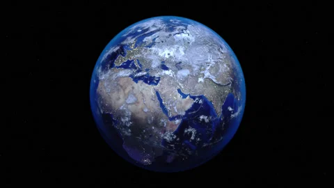 Zoom out of Iraq through clouds to see the Earth from space. Stock Footage 134138595