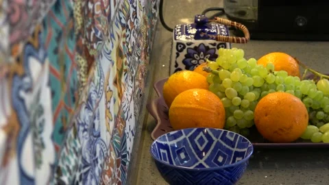 Zoom out kitchen worktop in Turkish style Stock Footage 137483028
